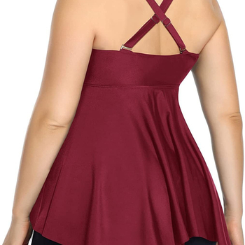 Γυναικείος μαγιό δύο τεμαχίων: τοπ χωρίς μανίκια με σορτς, μονόχρωμο, νάιλον, επένδυση πολυεστέρα με 18% σπάντεξ, μαξιλάρια στήθους, χωρίς μεταλλική ενίσχυση, μεγάλος μέγεθος