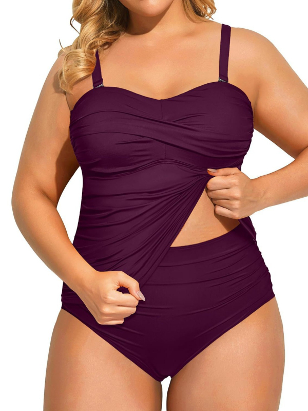 Ženski dvodijelni tankini kupaći kostim, bez rukava, s umetnim jastučićima za grudi, poliester, podstava poliester, sexy uzorak, za plivanje