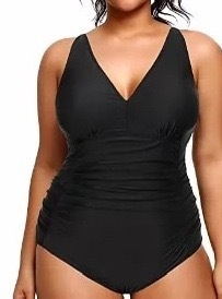 Γυναικείο ολόσωμο μαγιό με έλεγχο κοιλιάς, μπροστινό στριφτό ραβδωτό λεπτομέρειας, χωρίς τιράντες, με μεταλλική υποστήριξη, πολυεστέρας