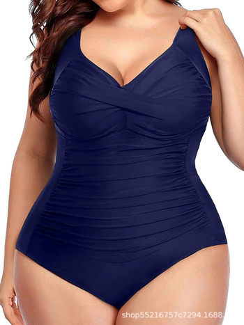 Γυναικείο ολόσωμο μαγιό με έλεγχο κοιλιάς, μπροστινό στριφτό ραβδωτό λεπτομέρειας, χωρίς τιράντες, με μεταλλική υποστήριξη, πολυεστέρας