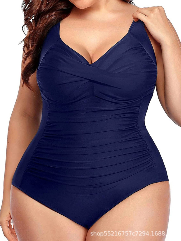 Ženski jednodijelni kupaći kostim s kontrolom trbuha, prednji zavoj i nabor detalj, bez naramenica, s čeličnom potporom, poliester