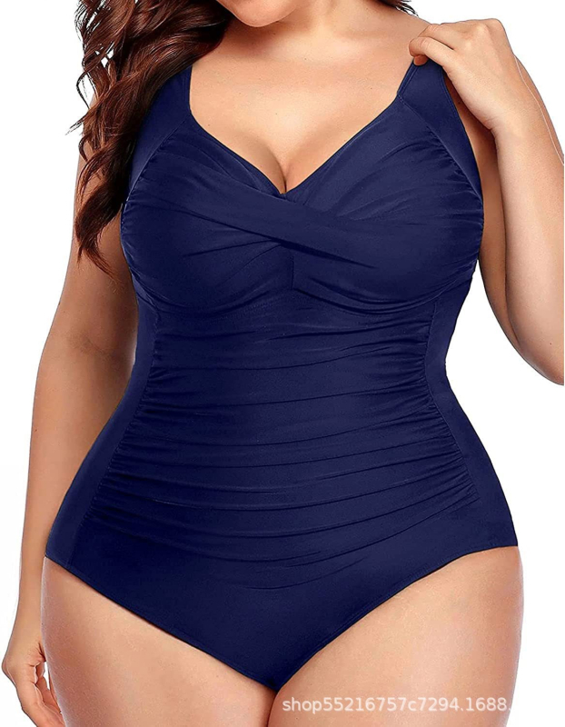 Ženski jednodijelni kupaći kostim s kontrolom trbuha, prednji zavoj i nabor detalj, bez naramenica, s čeličnom potporom, poliester