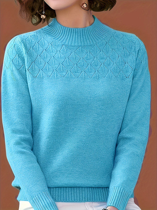 Pulover od viskoze s okruglim izrezom, dugim rukavima, labavog kroja