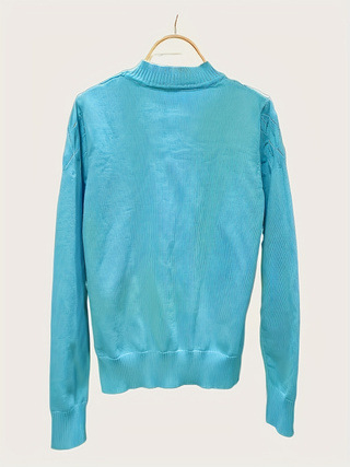 Pulover od viskoze s okruglim izrezom, dugim rukavima, labavog kroja