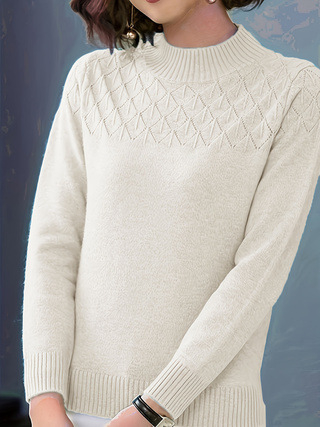 Pulover od viskoze s okruglim izrezom, dugim rukavima, labavog kroja