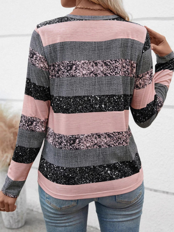 Тениска с V-образно деколте, без ръкави, принт, свободен крой, средна дължина