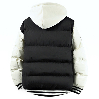 Μπουφάν με επένδυση από βαμβάκι, κορεατικού στυλ καρντγκάν, κουκούλα, κλείσιμο με φερμουάρ, παχύ για τον χειμώνα