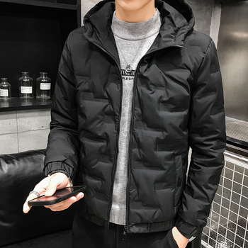 Unisex μπουφάν από γούνο πάπιας, σε κορεάτικο στυλ, χαλαρή γραμμή, με κουκούλα, παχιά επένδυση, ανθεκτικό στον άνεμο για τον χειμώνα