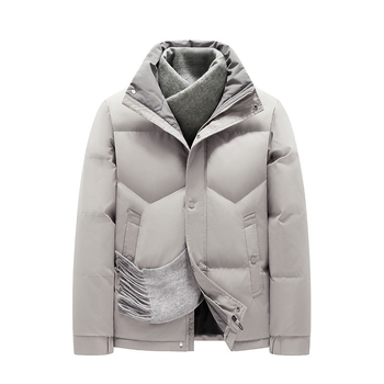 Ανδρικό μπουφάν άνοιξης-φθινοπώρου με πολυεστερικό γέμισμα, στάσιμος γιακάς, φερμουάρ, ελεύθερη γραμμή, πολλαπλές τσέπες