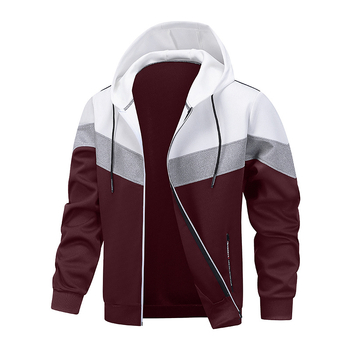 Мъжки качулен кардиган Corduroy с пух за зайци, цип отпред, лек за пролет 2025