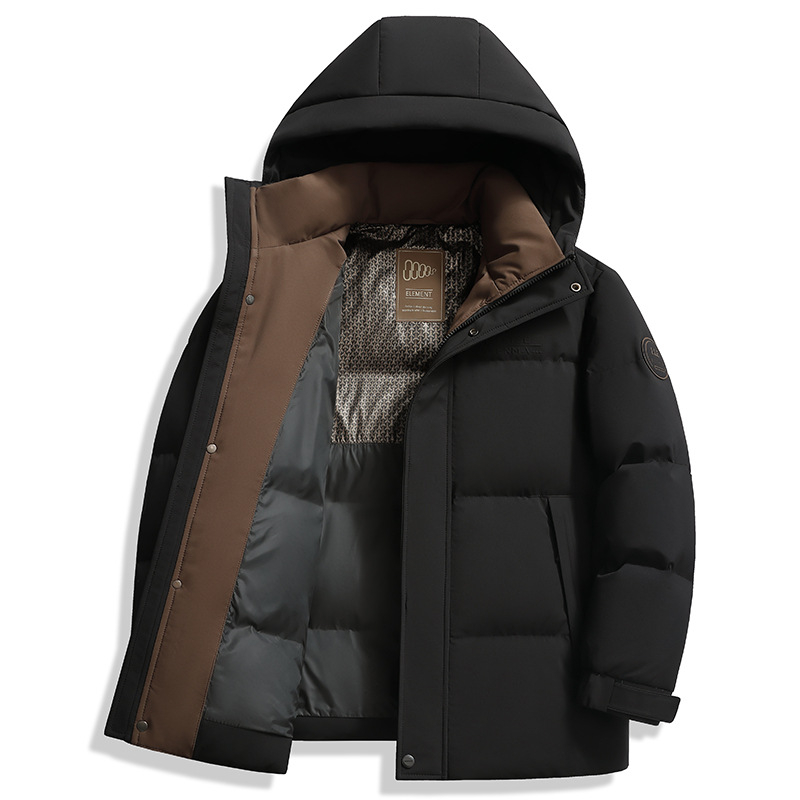 Geacă de puf cu glugă pentru bărbați - puf de rață, 550 de volum de puf, umplutură 100–150 g, protecție la frig -5°C până la 0°C