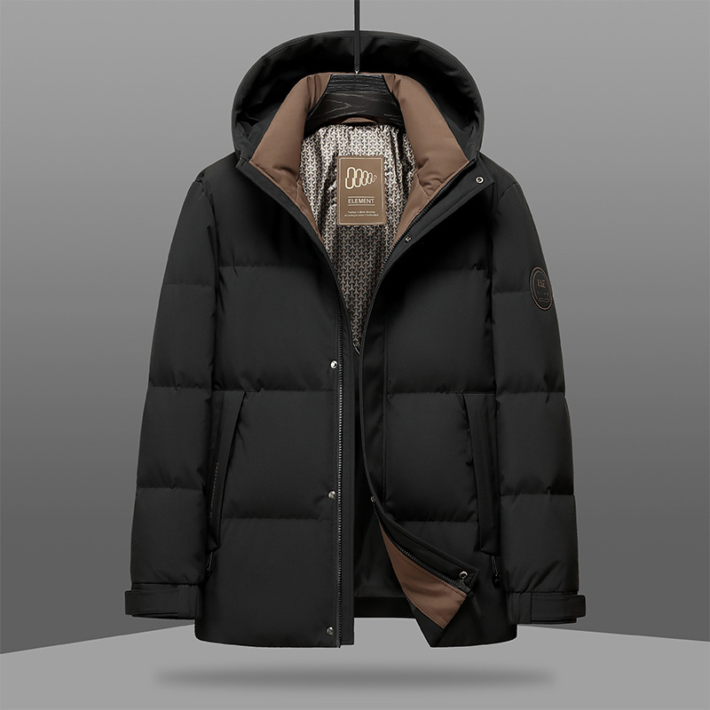 Geacă de puf cu glugă pentru bărbați - puf de rață, 550 de volum de puf, umplutură 100–150 g, protecție la frig -5°C până la 0°C