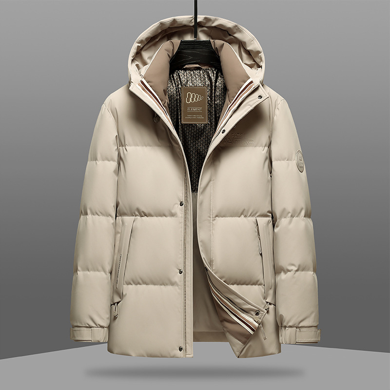 Geacă de puf cu glugă pentru bărbați - puf de rață, 550 de volum de puf, umplutură 100–150 g, protecție la frig -5°C până la 0°C