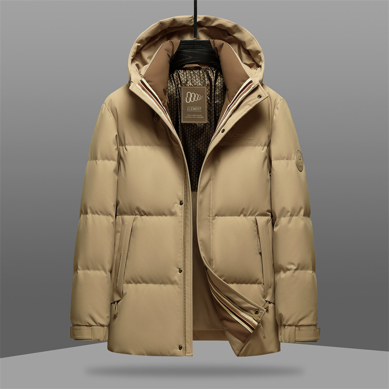 Geacă de puf cu glugă pentru bărbați - puf de rață, 550 de volum de puf, umplutură 100–150 g, protecție la frig -5°C până la 0°C