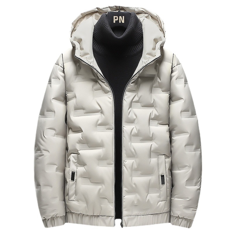 Vyriski medvilninė striukė su gobtuvu, vienos spalvos, užtrauktukas, storas žieminis paltas, laisvas kirpimas, išorinis poliesteris