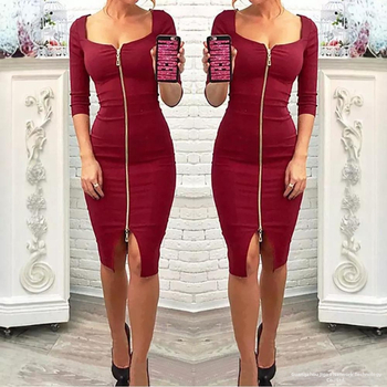 Комплект от две части: рокля от памук, едноцветна, поло яка, средна дължина чадърна пола