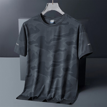 Μπλουζάκι T‑shirt από Ice Silk, κοντό μανίκι, λαιμόκοψη crewneck, γρήγορο στέγνωμα και διαπνοή, για καλοκαίρι εξωτερικές δραστηριότητες (αναρρίχηση, ορειβασία, πεζοπορία)