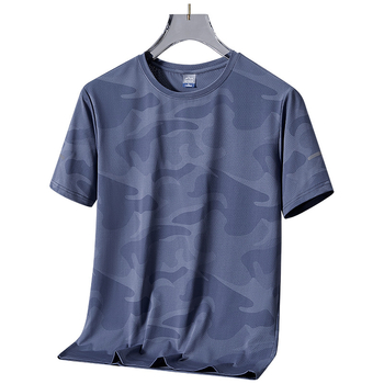 Μπλουζάκι T‑shirt από Ice Silk, κοντό μανίκι, λαιμόκοψη crewneck, γρήγορο στέγνωμα και διαπνοή, για καλοκαίρι εξωτερικές δραστηριότητες (αναρρίχηση, ορειβασία, πεζοπορία)