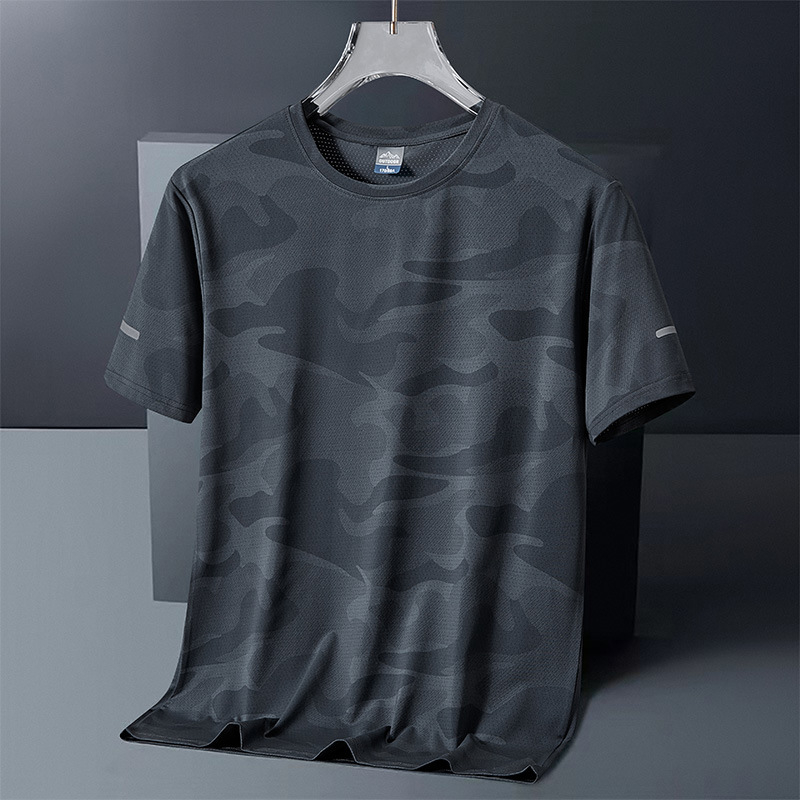 T‑majica od Ice Silk s kratkim rukavima, okrugli izrez, brzo suši, prozračna, za ljeto i aktivnosti na otvorenom (penjanje, planinarenje, hodanje)