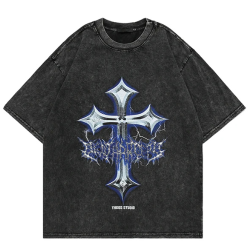 Tricou bărbați cu imprimeu aripi gotice – plasă respirabilă, poliester, imprimare digitală 3D, guler rotund, mâneci scurte, vară