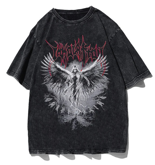 Tricou bărbați cu imprimeu aripi gotice – plasă respirabilă, poliester, imprimare digitală 3D, guler rotund, mâneci scurte, vară