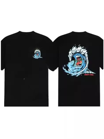 Ανδρικό T‑shirt με 3D εκτύπωση Αγίου Βασίλη, ευθεία κοπή, αναπνέον ύφασμα δικτύου (95% πολυεστέρας, 5% σπάντεξ), κοντά μανίκια, καλοκαίρι 2024