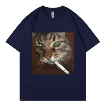 T-shirt Levodi, 95% βαμβάκι, γραφικό τύπωμα, στρογγυλή λαιμόκοψη, κοντά μανίκια, καθημερινό καλοκαιρινό στυλ