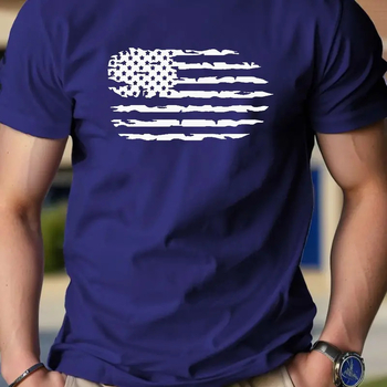 Ανδρικό βαμβακερό T‑shirt με εκτύπωση καρτούν, στρογγυλός λαιμός, κοντά μανίκια, χαλαρή γραμμή