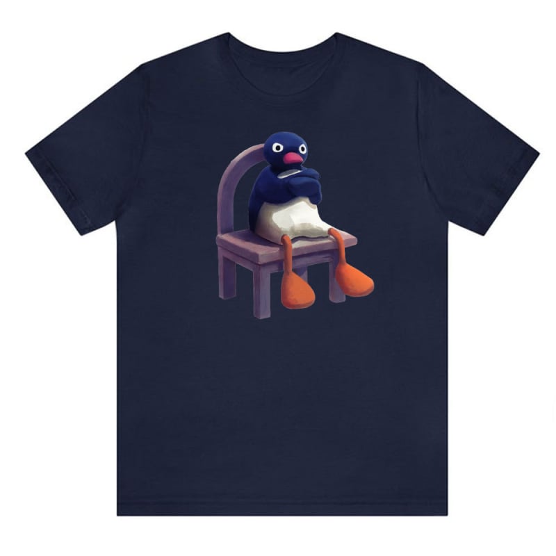 Tricou cu imprimeu pinguin din bumbac, unisex, mâneci scurte, respirabil, 180–250 g/m², 71–80% bumbac, vară 2024