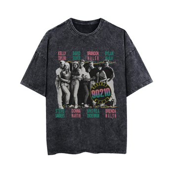 Μπλούζα T με κοντά μανίκια, χαλαρή γραμμή, εκτύπωση καρτούν, 95% βαμβάκι