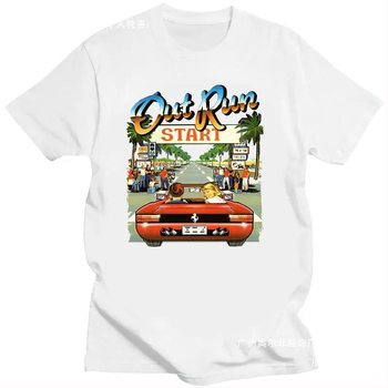 Ανδρική κοντομάνικη T‑shirt 90s Vintage Out Run με εκτύπωση, βαμβάκι 90–95%, στρογγυλός λαιμός, κοντά μανίκια, χαλαρή εφαρμογή