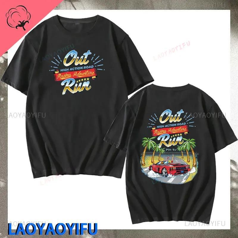 Muška majica T‑shirt 90s Vintage Out Run s printom, pamuk 90–95%, okrugli izrez, kratki rukavi, ležernog kroja