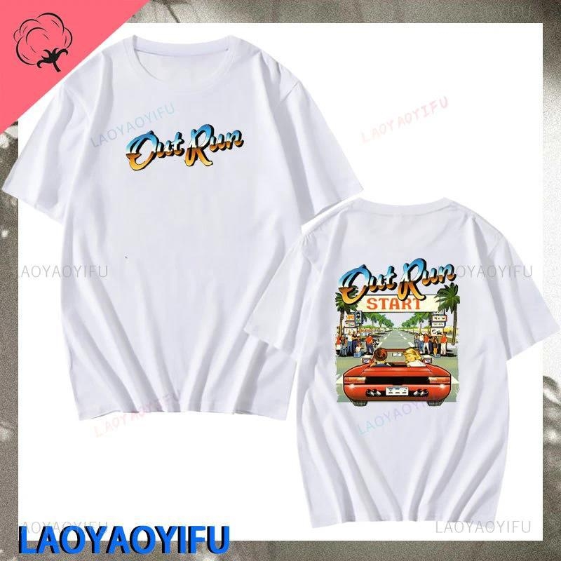 Muška majica T‑shirt 90s Vintage Out Run s printom, pamuk 90–95%, okrugli izrez, kratki rukavi, ležernog kroja