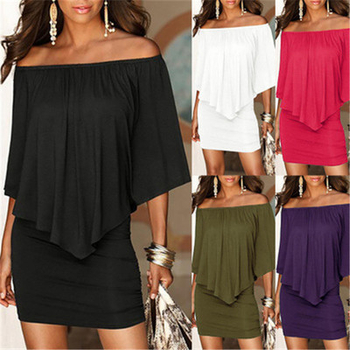 Ruha One-word Collar, denevér ujjú, elasztikus derék, középméret hosszú, Milk Silk anyag