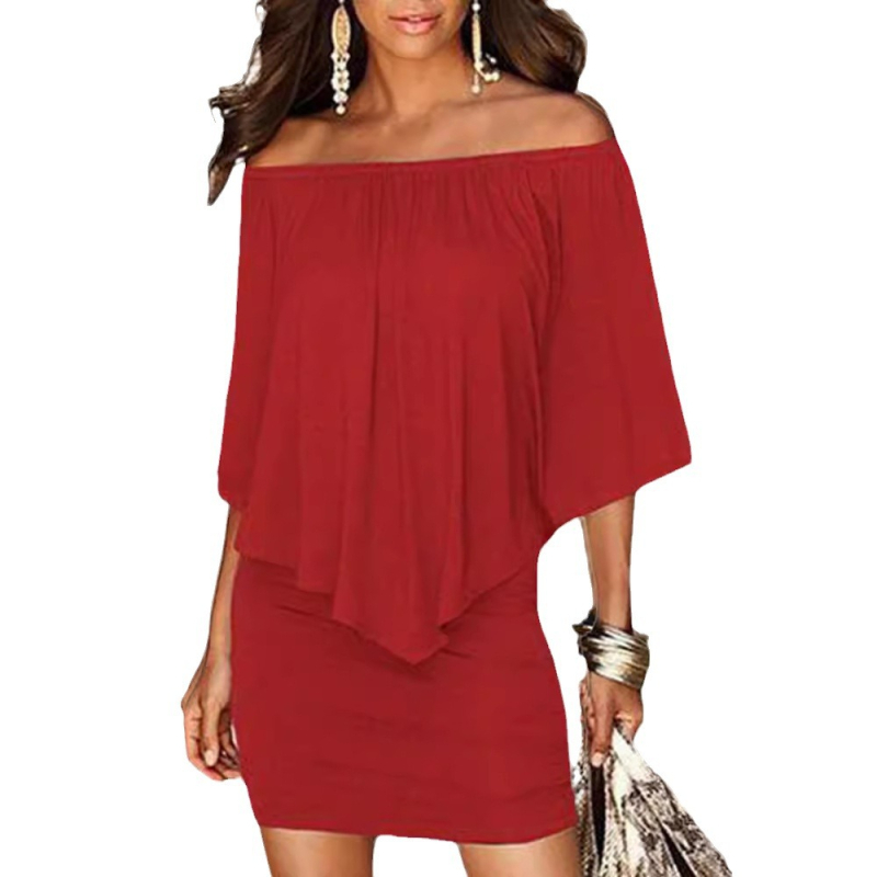 Ruha One-word Collar, denevér ujjú, elasztikus derék, középméret hosszú, Milk Silk anyag