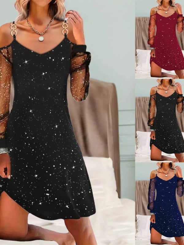 Rochie dama din fibre de bambus, model 3D, imprimare digitală, lungime midi, croială A-line