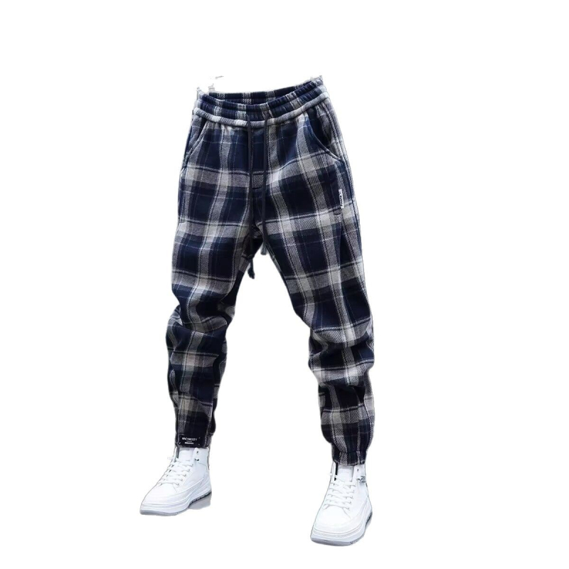 Pantaloni bărbați tapered, lungime 9/10, talie medie, croială strânsă, material poliester 80%