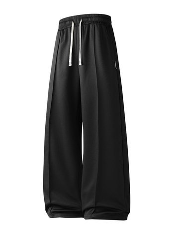 Ανδρικά αθλητικά παντελόνια, ίσια γραμμή, μεσαία μέση, μίγμα ινών μπαμπού και πολυεστέρα, άνοιξη-φθινόπωρο