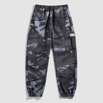 Casual παντελόνια ανδρών, υψηλή μέση, ίσα γραμμή, ίνες μπαμπού, μικροελαστικότητα, μοτίβο με κυματοειδή σχεδίαση