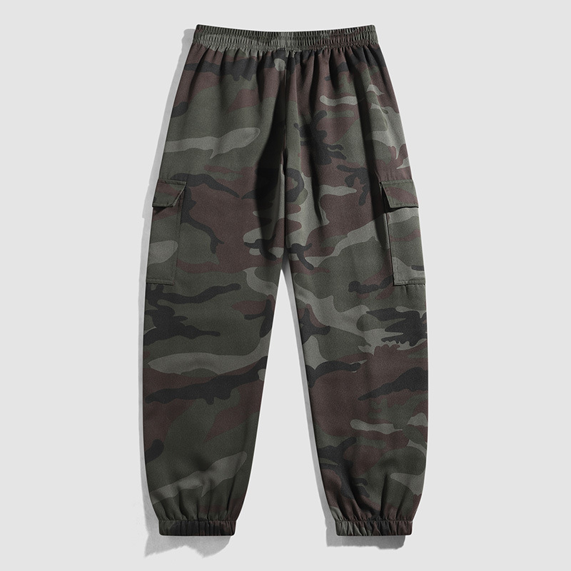 Pantaloni casual pentru bărbați, talie înaltă, croi drept, fibre de bambus, microelasticitate, model cu valuri