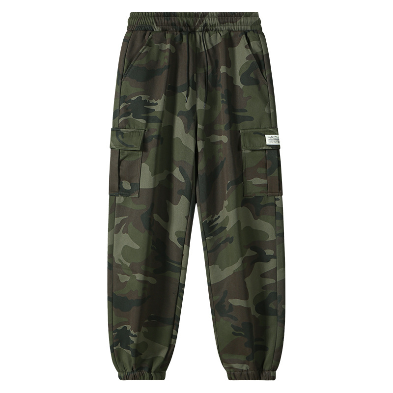 Casual καμουφλαρισμένα παντελόνια για γυναίκες, άνοιξη 2024, παντελόνι με φαρδύ τρομπέτα σιλουέτα, ύφασμα chenille-spandex ανάμικτη, περιεκτικότητα κύριου υφάσματος <30%