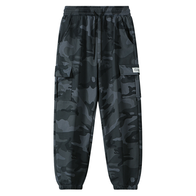 Casual καμουφλαρισμένα παντελόνια για γυναίκες, άνοιξη 2024, παντελόνι με φαρδύ τρομπέτα σιλουέτα, ύφασμα chenille-spandex ανάμικτη, περιεκτικότητα κύριου υφάσματος <30%