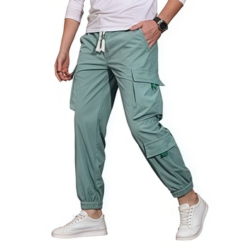 Ανδρικά corduroy cargo παντελόνια με πολλαπλά τσεπάκια, χαλαρή ίσια γραμμή, μεσαία μέση, κλείσιμο με κορδόνι, διαπνέον πολυεστερικό μίγμα, κατάλληλα για άνοιξη και φθινόπωρο