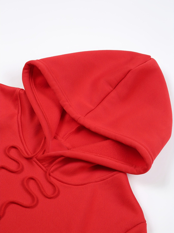 Мъжки суитшърт с качулка и принт на предния джоб, свободен модел, дълги ръкави, полиестер 96%+