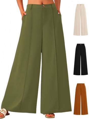 Ženske široke hlače u stilu culottes, casual, visokim strukom, poliestersko-elastanska smjesa, duge hlače, marka Sinti