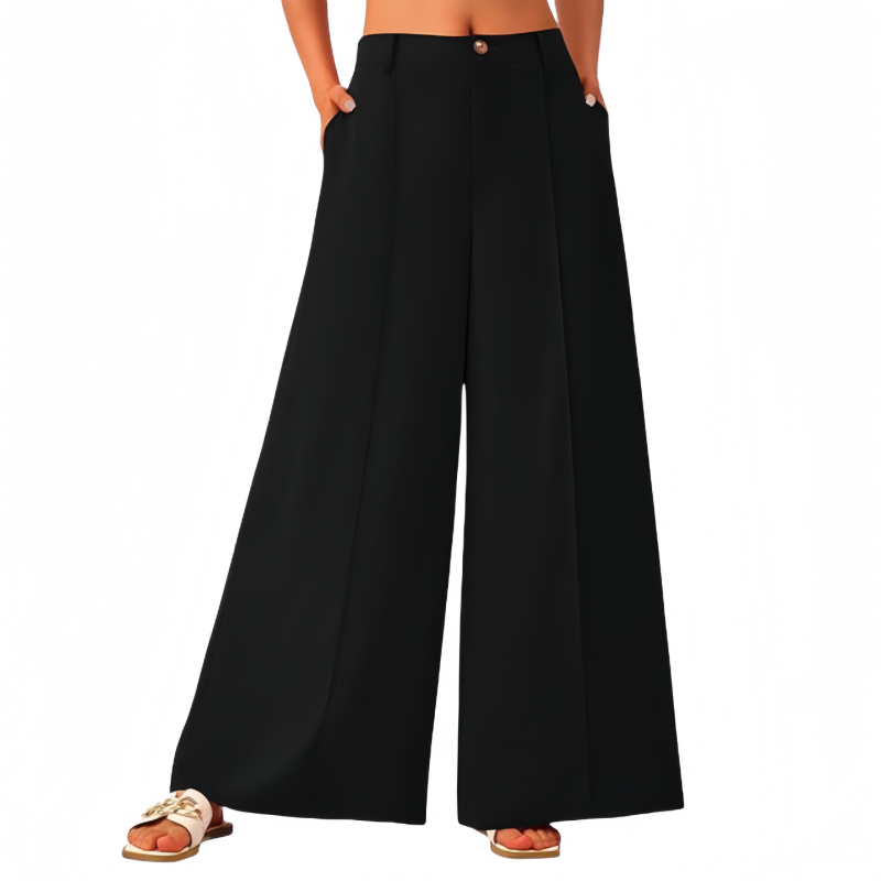 Ženske široke hlače u stilu culottes, casual, visokim strukom, poliestersko-elastanska smjesa, duge hlače, marka Sinti