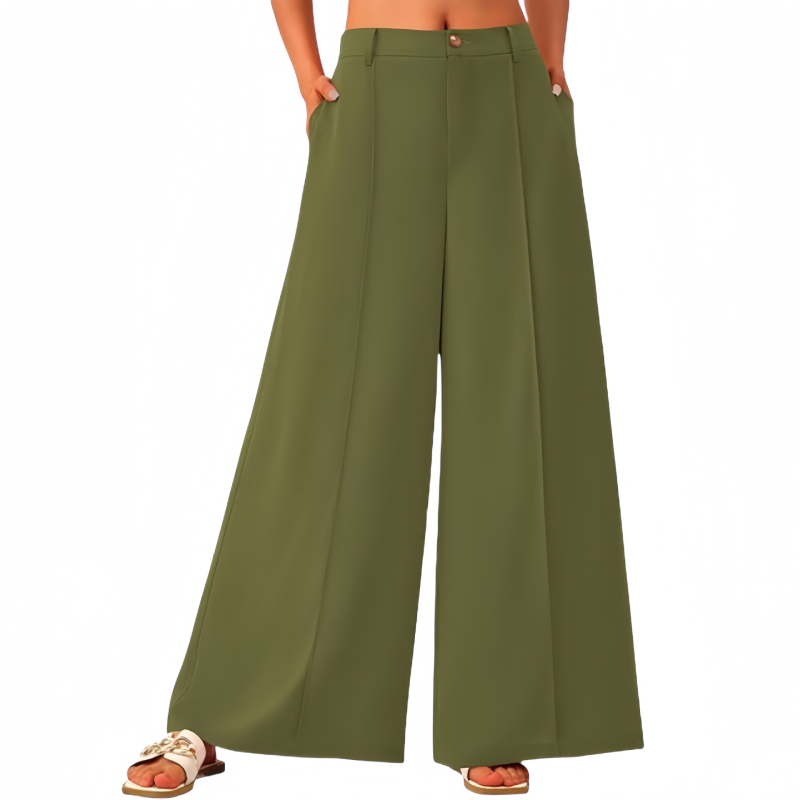 Ženske široke hlače u stilu culottes, casual, visokim strukom, poliestersko-elastanska smjesa, duge hlače, marka Sinti