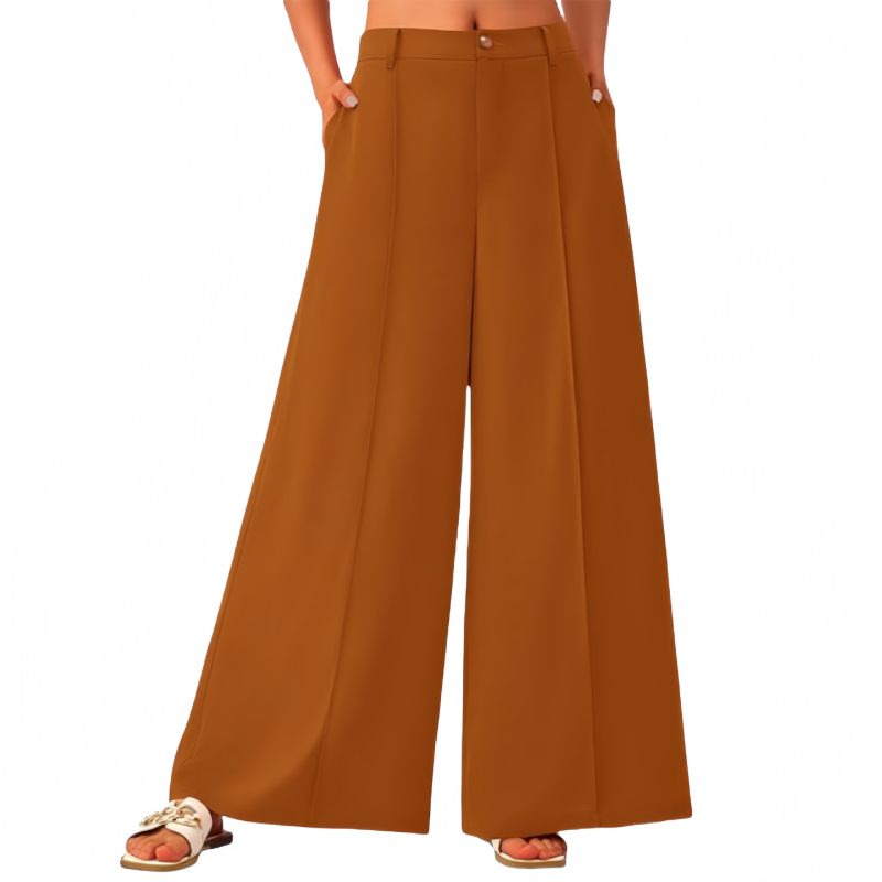 Ženske široke hlače u stilu culottes, casual, visokim strukom, poliestersko-elastanska smjesa, duge hlače, marka Sinti