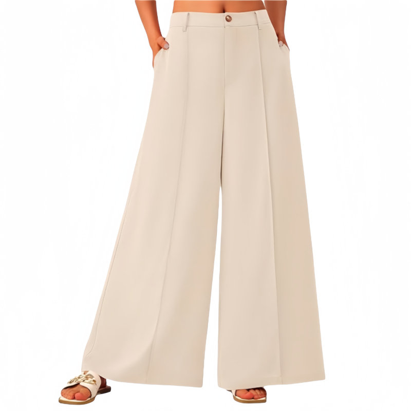 Ženske široke hlače u stilu culottes, casual, visokim strukom, poliestersko-elastanska smjesa, duge hlače, marka Sinti