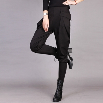 Дамски ежедневни панталони Харем от Chenille плат със спандекс – дълги панталони, пролет 2024